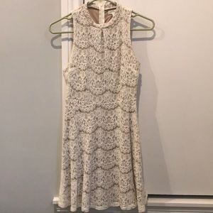 Cream lace dress! Nude lining underneath